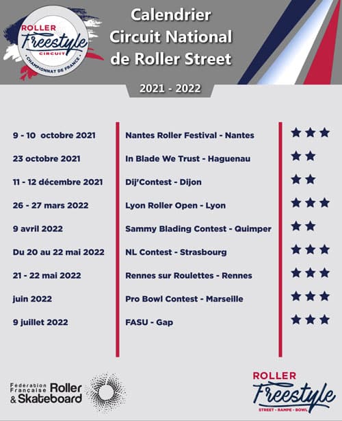 Le calendrier roller street 2022