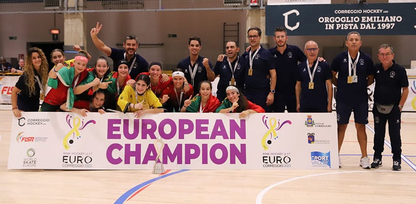 Les U17 femmes du Portugal, championnes d&rsquo;Europe rink 2023