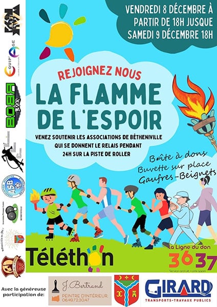 Téléthon 2023 à Betheniville (51) – La Flamme de l’espoir