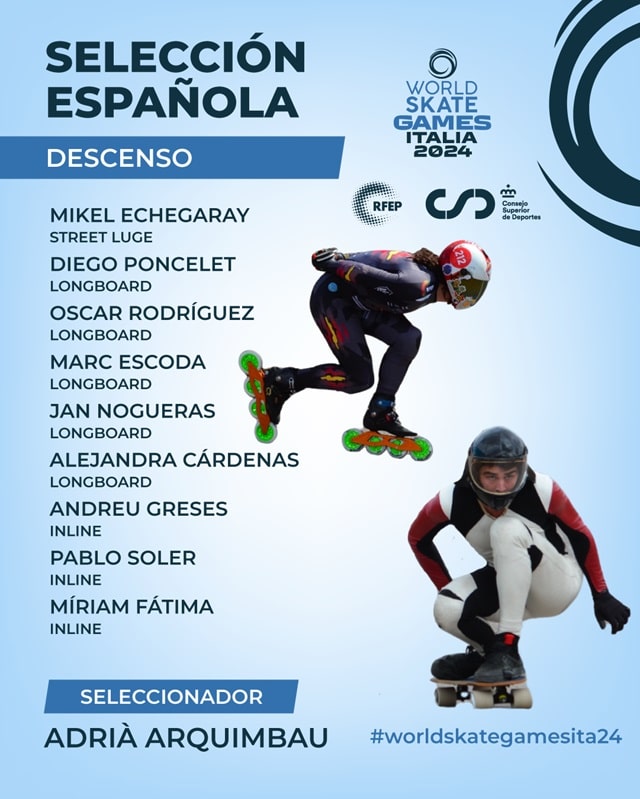 L&rsquo;équipe de descente d&rsquo;Espagne aux World Skate Games 2024