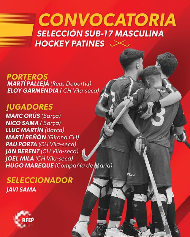 L&rsquo;Equipe d&rsquo;Espagne U17 de rink hockey 2024