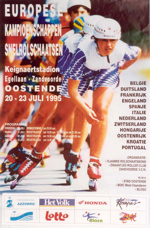 Championnats d&rsquo;Europe jeunes roller course 1995 (Belgique)