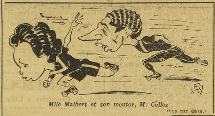 Germaine Malbert, championne bordelaise de patinage à roulettes