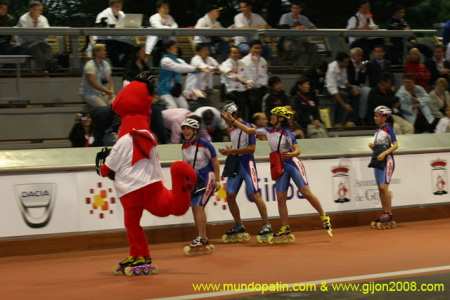 Cérémonie d’ouverture du mondial roller course 2008 à Gijon (Espagne)
