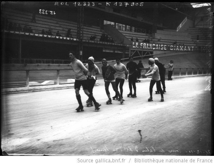 Course du Patin d&rsquo;Or 1910 au Vélodrome d&rsquo;Hiver