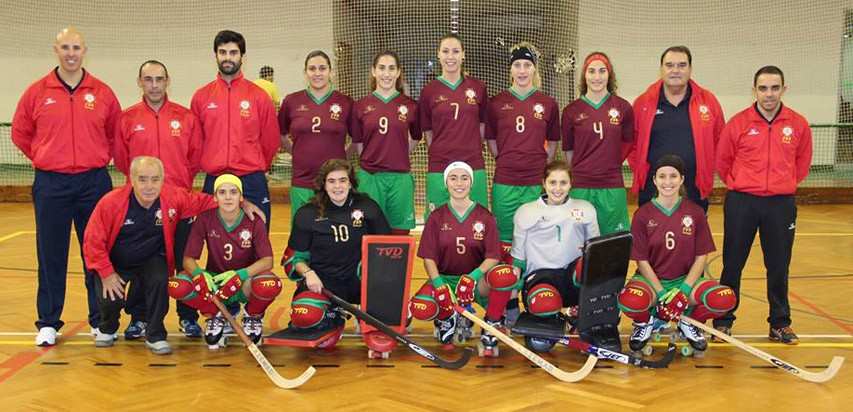 L’équipe du Portugal seniors dames de rink hockey 2014
