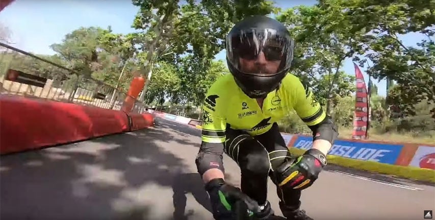 Gabe Holm dans la descente des World Roller Games 2019 à Barcelone (Espagne)
