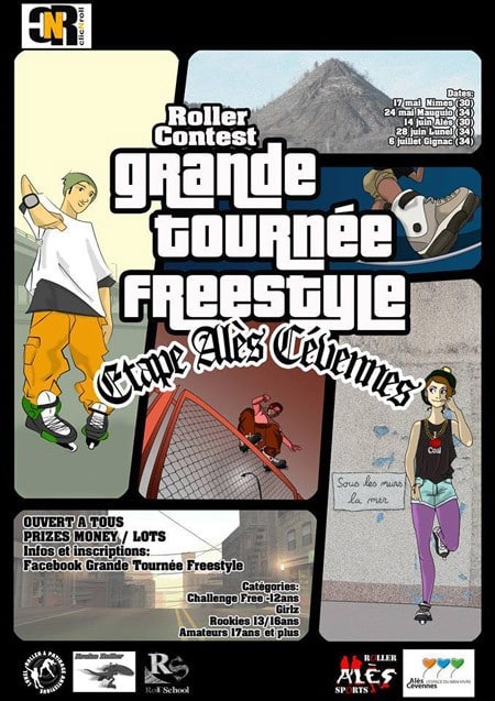 Quatrième étape de la Grande Tournée Roller Freestyle à Lunel (34)