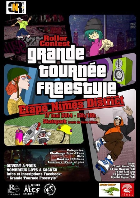 Première étape de la Grande Tournée Roller Freestyle à Nîmes (30)
