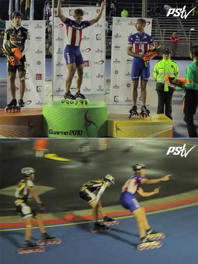La guerre des roues et des images au championnat du monde roller course 2010 à Guarne (Colombie)