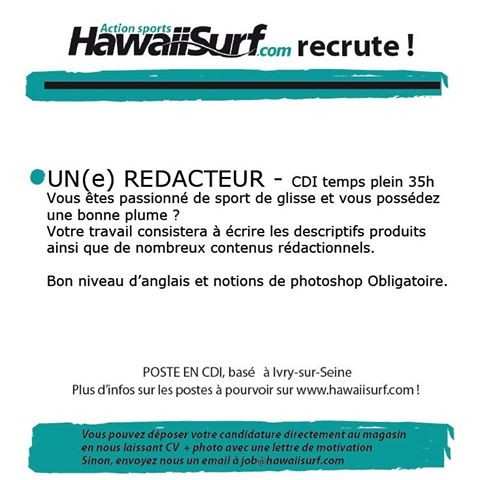 HawaiiSurf recrute un/une rédacteur/rédactrice