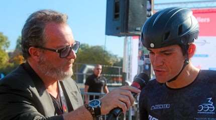 Ewen Fernandez sur la plus haute marche du Paris Rollers Marathon 2017