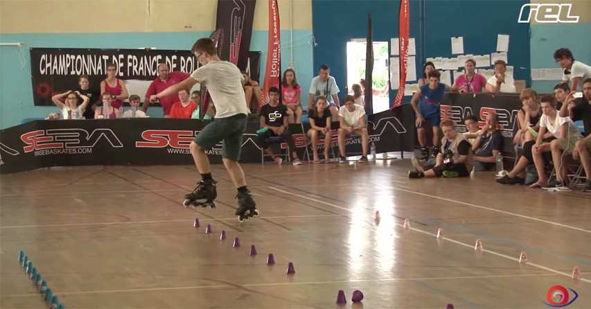 Slalom battle hommes au Championnat de France de Roller Slalom 2015