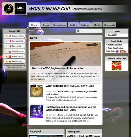 Le site de la World Inline Cup et de la German Inline Cup fait peau neuve