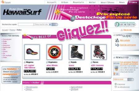 Nouvelle rubrique « Promos » Hawaiisurf