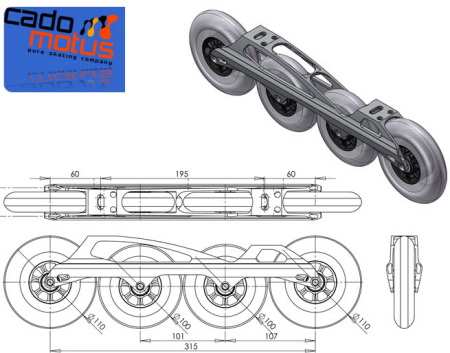 Cadomotus lance des platines roller course hybrides 100/110 mm