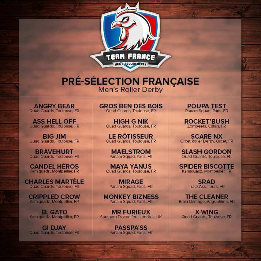 L’équipe de France roller derby homme à la Coupe du Monde 2014