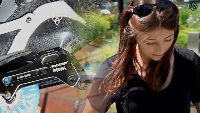 Freestyle slalom en platine roller 3&#215;90 mm avec Ewelina Czapla en Pologne