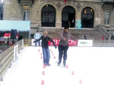 Slalom : Une course de roller&#8230; sur glace