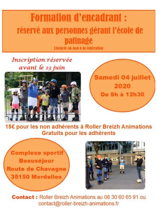Formation d’encadrant de l’école de Patinage avec Roller Breizh Animations (35)