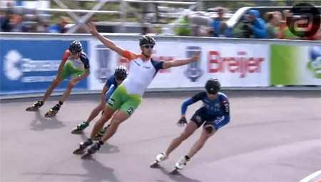 Championnat d&rsquo;Europe roller course 2013 : Finale du 500 m senior hommes