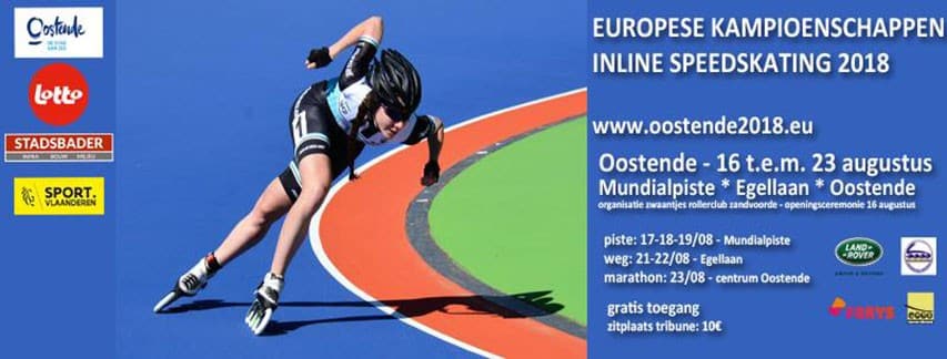 Championnat d&rsquo;Europe de roller course 2018 à Oostende (Belgique)